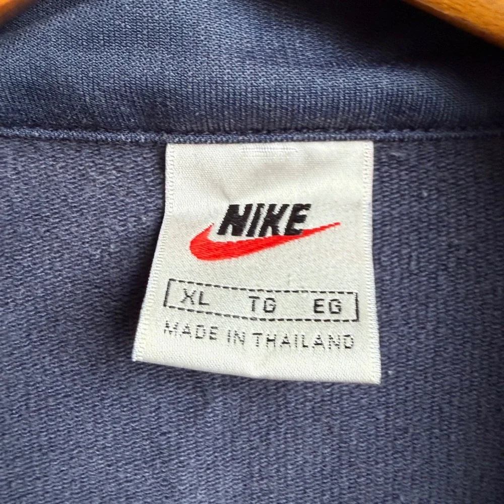 90s Nike Basketball Track Jacket Navy Blue Yellow Piping XL VTG Retro Throwback